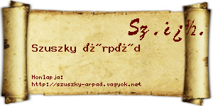 Szuszky Árpád névjegykártya