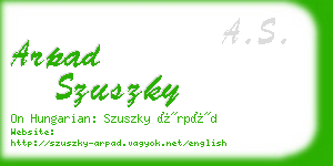 arpad szuszky business card